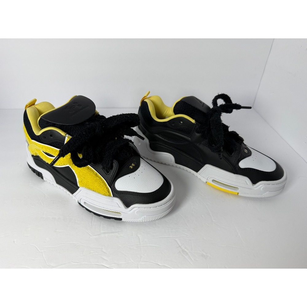 Under Armour UA Forge 96 Fat Tire Sneakers Black White Yellow 3026011-4 Mens 8.5